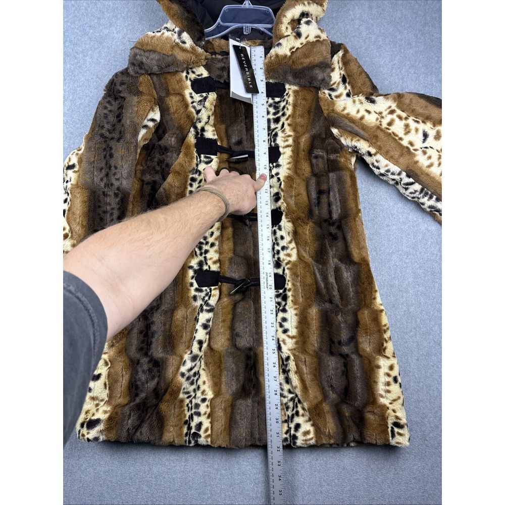 Dennis Basso Reversible Faux Fur Coat Womens XS Penny Lane Mob Wife Overcoat NWT - Picture 4 of 11